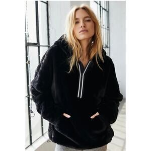 Free People Black Fleece Jacket